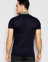 Thumbnail for your product : French Connection Plain Polo Contrast Ditsy Collar Polo Shirt