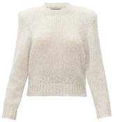 Thumbnail for your product : Isabel Marant Idona Padded-shoulder Mohair-blend Sweater - Womens - Light Grey