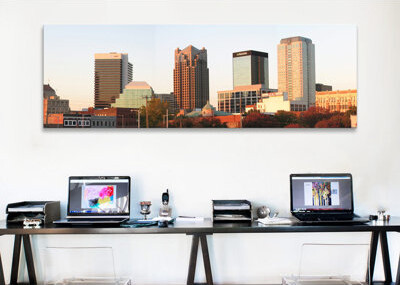 Ebern Designs Panoramic Birmingham Skyline Cityscape (Evening) Photographic Print on Canvas