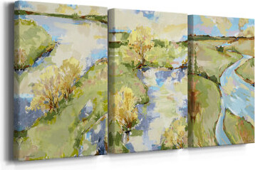Darby Home Co Upriver II -Custom Wrapped Gallery Canvas - 3 Pieces