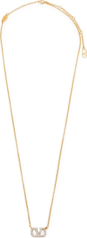 Valentino VLOGO embellished necklace - ShopStyle
