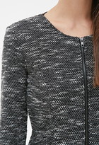 Thumbnail for your product : Forever 21 collarless marled peplum jacket