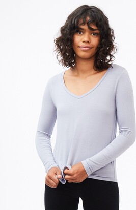 Aeropostale Women's Long Sleeve Seriously Soft V-Neck Tee - ShopStyle Tops