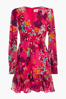 Thumbnail for your product : Saloni Pia Gathered Floral-print Silk Crepe De Chine Mini Dress