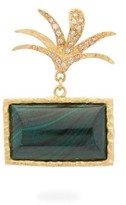 Thumbnail for your product : ELHANATI Elhanati Diamond, Malachite & 18kt Gold Single Earring - Gold