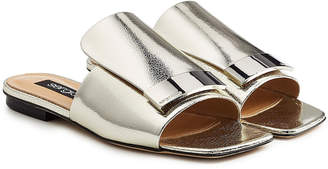Sergio Rossi Metallic Leather Sandals