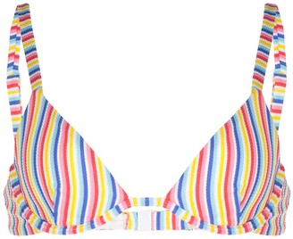 Onia Anna striped print bikini top