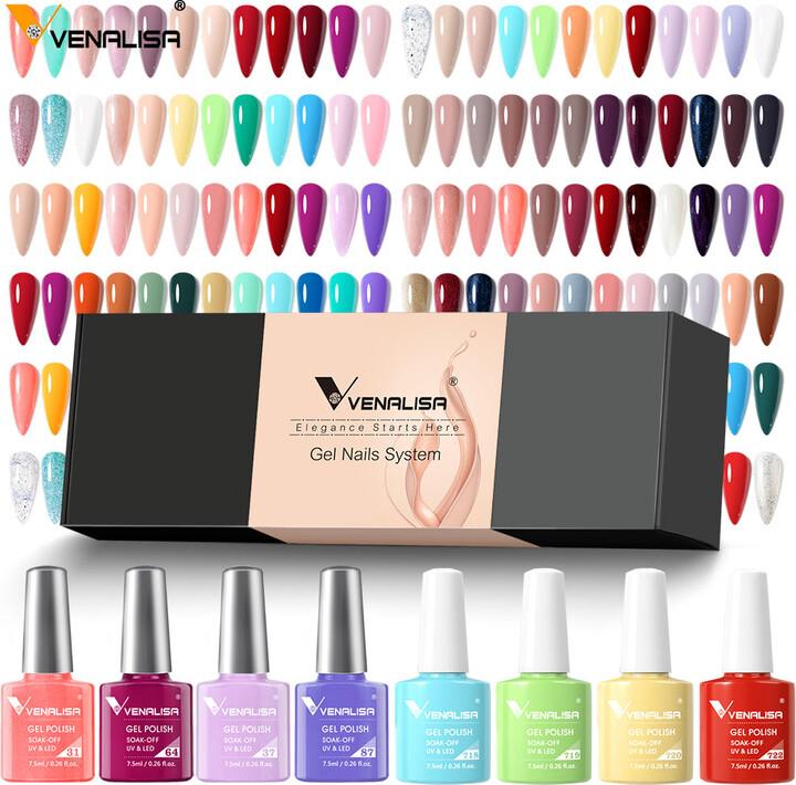 Venalisa 6pcs/12pcs/kit TPO FREE Gel Nail Polish Nude Color Eleganc Pink Full Coverage Reflective Gel Pigment Art Manicure