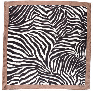 Valentino Zebra Printed Silk Scarf w/ Tags