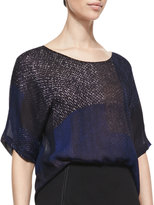 Thumbnail for your product : Halston Colorblock Boxy Georgette Top