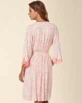 Thumbnail for your product : Hype Ornamental Scroll Lace Short Robe Inked Floral Coral