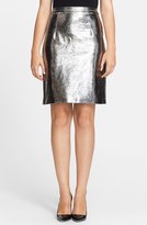 Thumbnail for your product : Milly Coated Leather Pencil Skirt