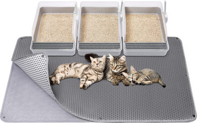 MARLIN MANUFACTURING COMPANY, INCORPORATED Cat Litter Mat - Extra Large XL 45"X 27" Cat Litter Trapping Mat, Machine Washable Double Layer Design, Urine & Waterproof For Kitty- Easy Clean For F