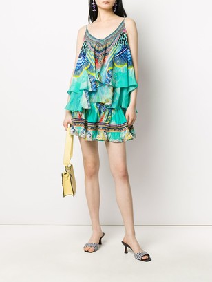 Camilla Reef Warrior-print silk skirt