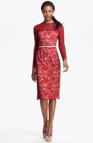 Thumbnail for your product : Maggy London Embroidered Lace Overlay Midi Dress (Regular & Petite)