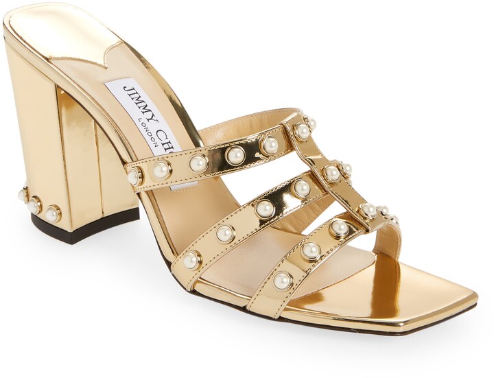 Jimmy Choo Gold Toe Strap Women's Sandals | Shop the world's 