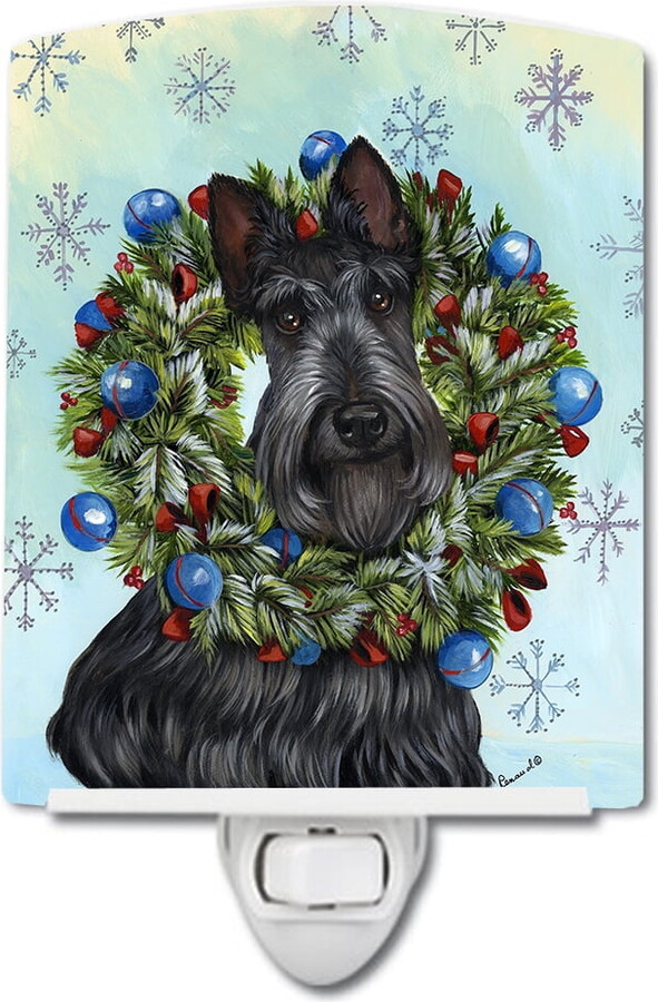 Caroline's Treasures PPP3181CNL Scottie Christmas Snowflake Ceramic Night Light, 6x4x3", multicolor