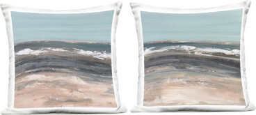 Stupell Industries Summer Waves Abstract Design by Ethan Harper Outdoor Printed Pillow (Set of 2)