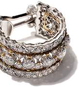 Thumbnail for your product : Buccellati 18kt white gold medium hoop diamond earrings