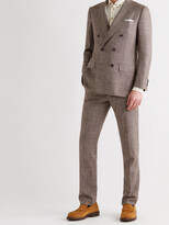 Thumbnail for your product : Kiton Slim-Fit Double-Breasted Puppytooth Cashmere, Virgin Wool, Silk And Linen-Blend Suit Jacket