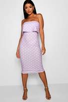 Thumbnail for your product : boohoo Double Layer Polka Dot Bodycon Midi Dress