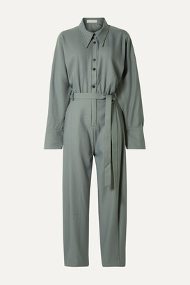 Palmer Harding Solo Belted Twill Jumpsuit - Gray green