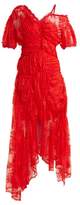 Thumbnail for your product : Preen by Thornton Bregazzi Tessie Off The Shoulder Floral Lace Dress - Womens - Red