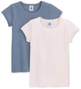 Thumbnail for your product : Petit Bateau Set of 2 girls plain short-sleeved t-shirts