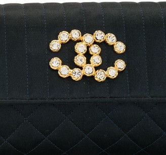 Chanel Pre Owned 1992 quilted rhinestone CC clutch