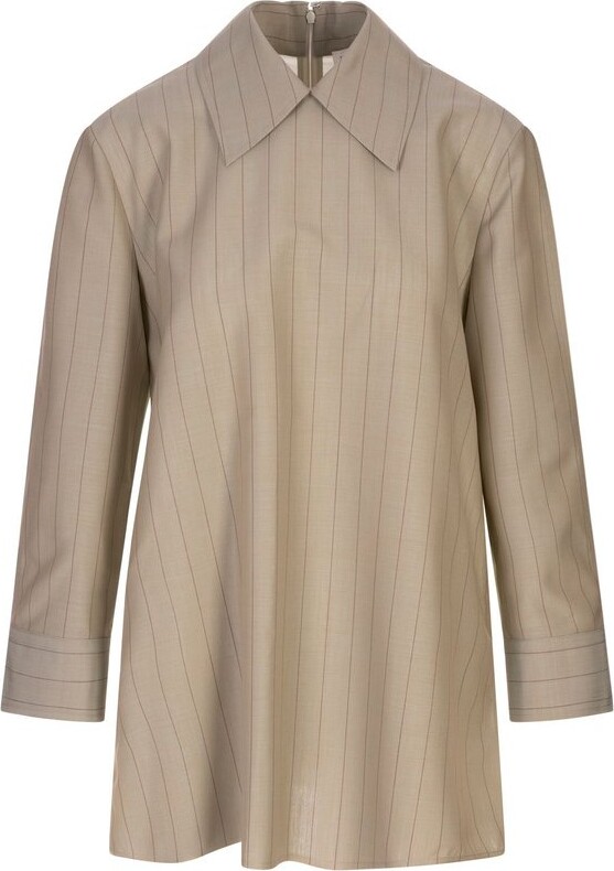 Jil Sander Pinstriped Straight Hem Shirt