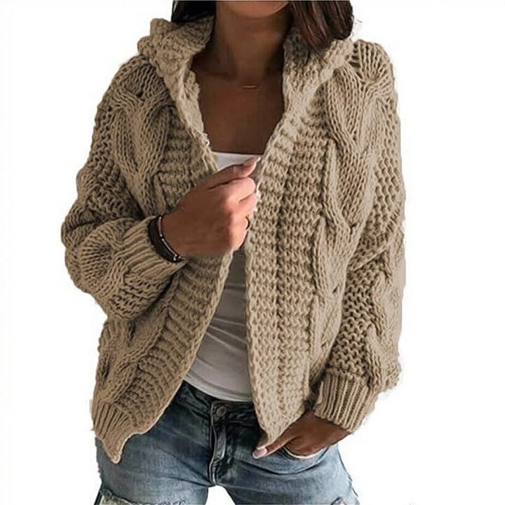 Womens Chunky Knit Hooded Cardigan | Shop the world's largest collection of  fashion | ShopStyle UK