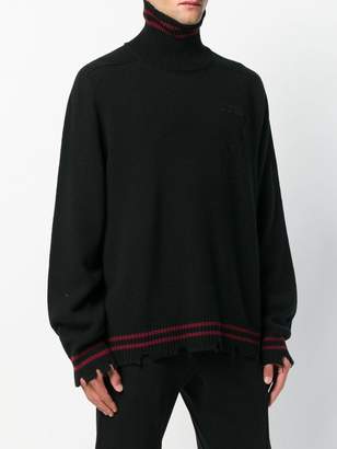 Riccardo Comi frayed hem turtleneck sweater