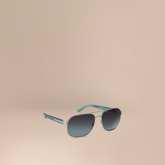 Burberry Square Frame Aviator Polarised Sunglasses