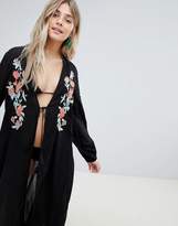 Thumbnail for your product : boohoo Embroidered Beach Kimono