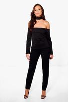 Thumbnail for your product : boohoo Cara Crepe Skinny Trouser