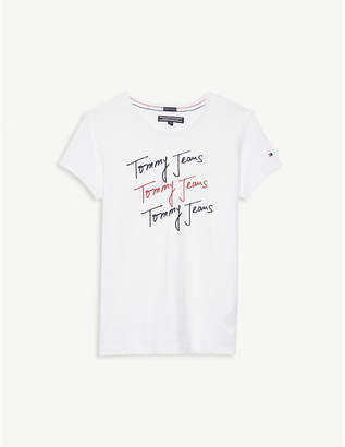 Tommy Hilfiger Repeat logo cotton T-shirt 4-16 years