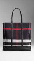 Thumbnail for your product : Burberry Small Canvas Check and Leather Tote Bag