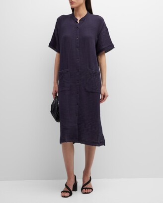 Eileen Fisher Gauzy Organic Cotton Midi Shirtdress