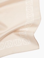 Thumbnail for your product : LESCARF Monogram-print Silk Scarf - Light Beige