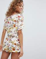 Thumbnail for your product : Pull&Bear coord floral tie detail top