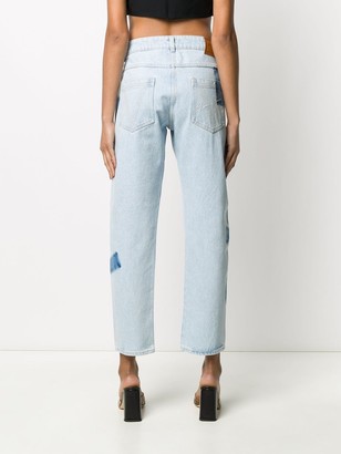 Versace High-Rise Cropped Straight-Fit Jeans
