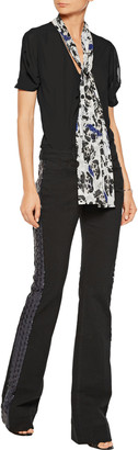 Just Cavalli Sequin-trimmed mid-rise bootcut jeans
