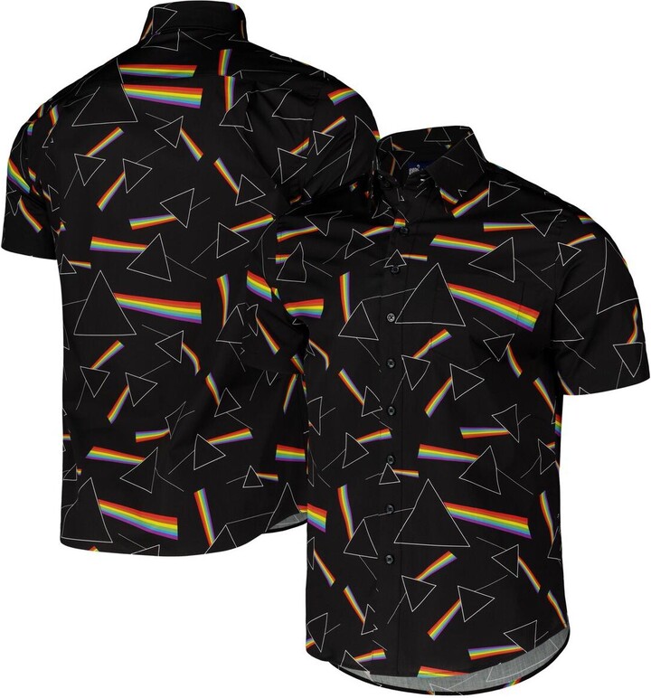 Section 119 Men's Black Pink Floyd Dark Side of The Moon Button-Down Shirt