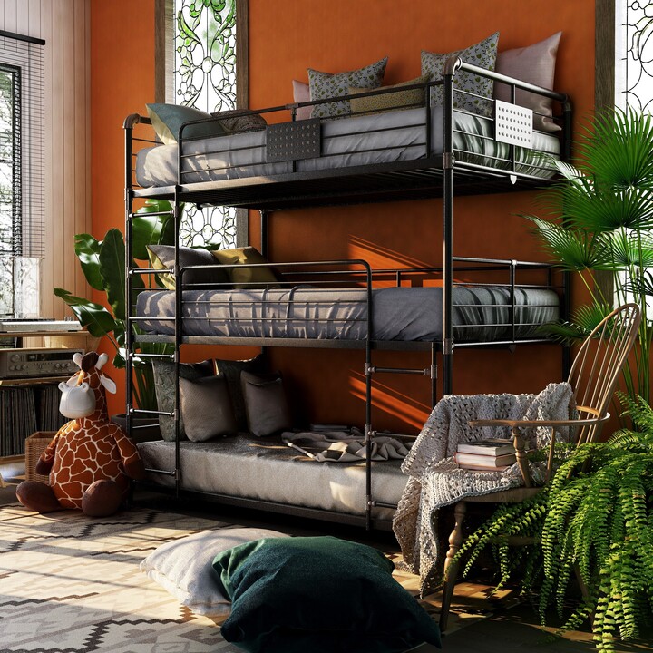 Twin Metal Futon Base Loft Bed Style, Furniture Of America Jown Industrial Black Twin Metal Loft Bed