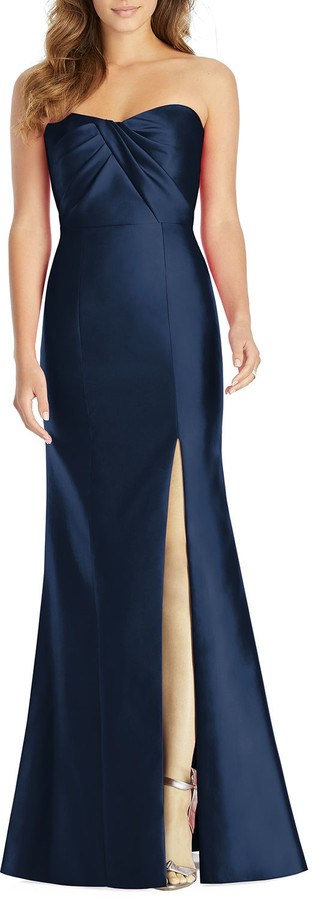 mikado jersey bodice trumpet gown