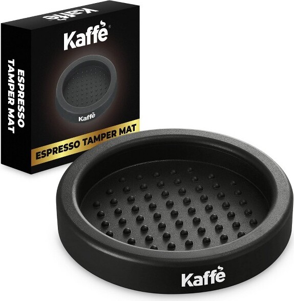 Kaffe KaffeEspressoSiliconeTamperMat:BlackCoffeeTampingAccessory,3.5"x3.5",LifetimeWarranty
