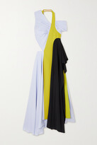 Thumbnail for your product : Nina Ricci Colour-block Cutout Gathered Silk Crepe De Chine Dress