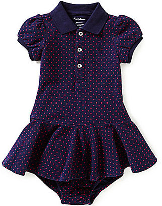 Ralph Lauren Childrenswear Baby Girls 3-24 Months Polka-Dot Short-Sleeve Pique Shirt Dress