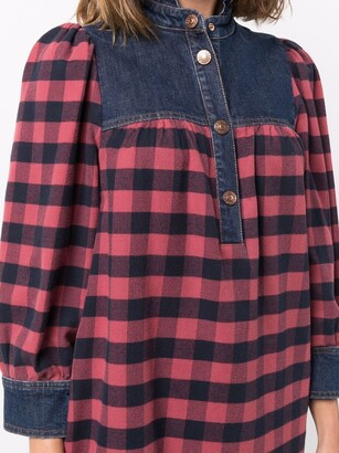 See by Chloe Panelled Checked Shirt Dress
