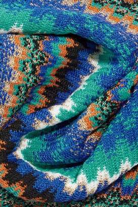 Missoni Fringe-trimmed Metallic Crochet-knit Scarf